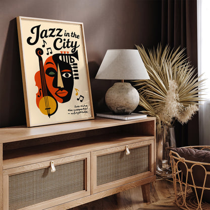 Jazz Music Poster - Cubism Style Wall Art