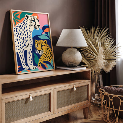 Playful Cheetahs Art Print - Bright & Cheerful Decor