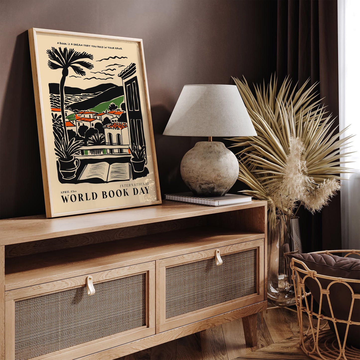 Book Day Vintage Landscape Poster
