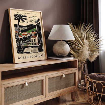 Book Day Vintage Landscape Poster