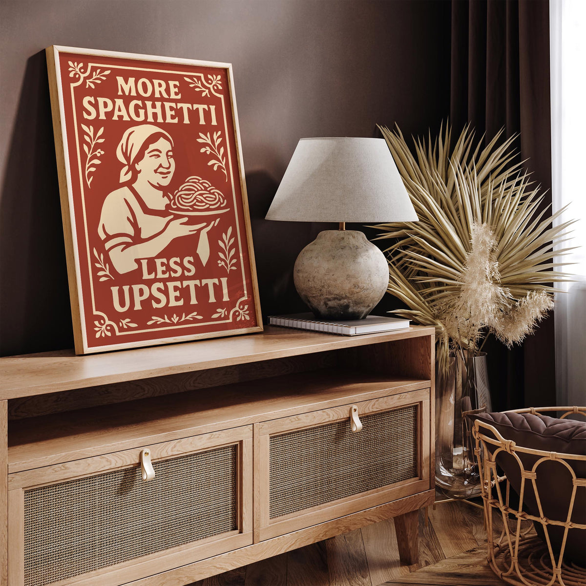 Italian Mama Spaghetti Quote Art Poster