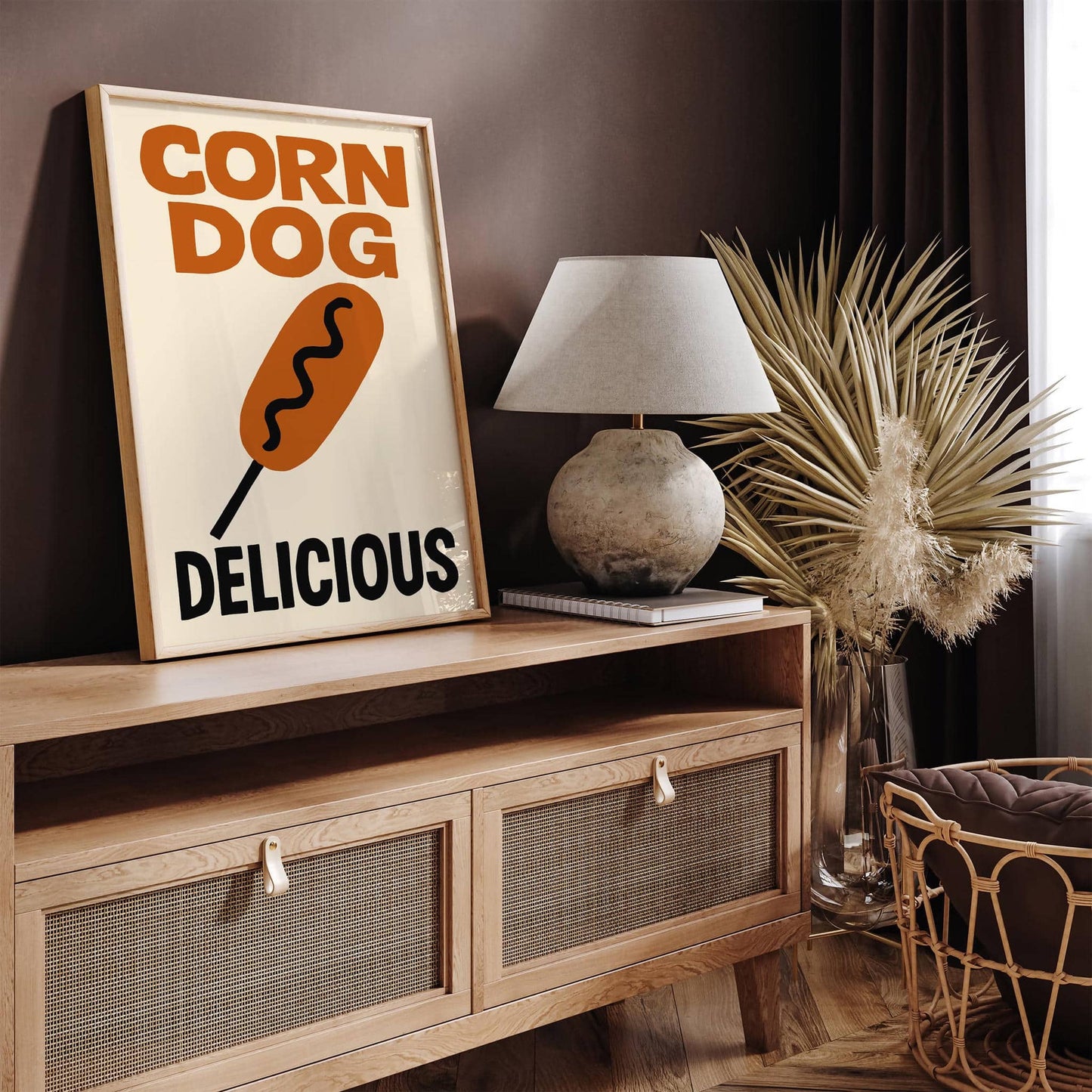 Corn Dog Delicious Pop Art Food Poster