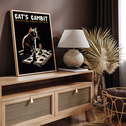 Cat's Gambit Chess Poster