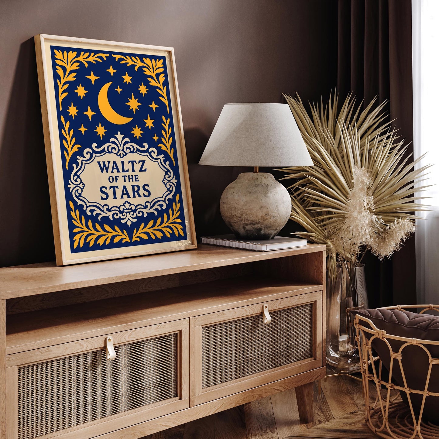 Waltz of the Stars Poster - Rococo Revival Celestial Art Print