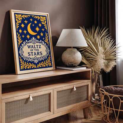 Waltz of the Stars Poster - Rococo Revival Celestial Art Print