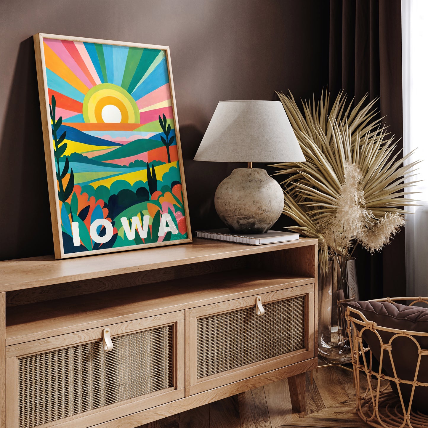 Iowa Art Print - Iconic Travel Wall Decor