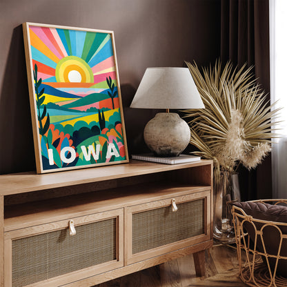 Iowa Art Print - Iconic Travel Wall Decor