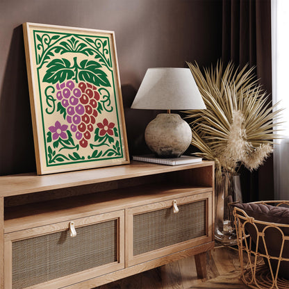 Vine Fruit Kitchen Wall Art Print – Botanical Kitchen Decor
