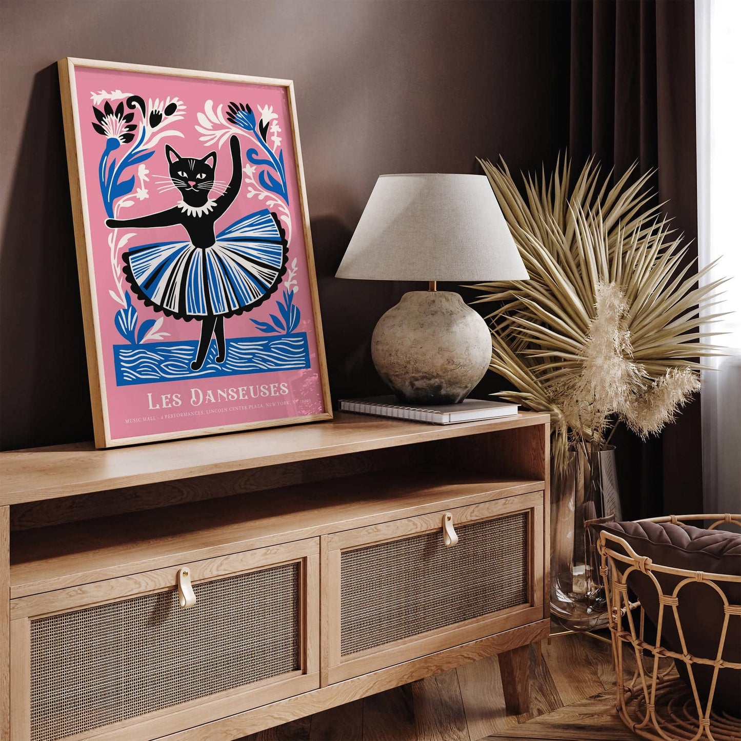 Cat Ballerina Wall Art Print