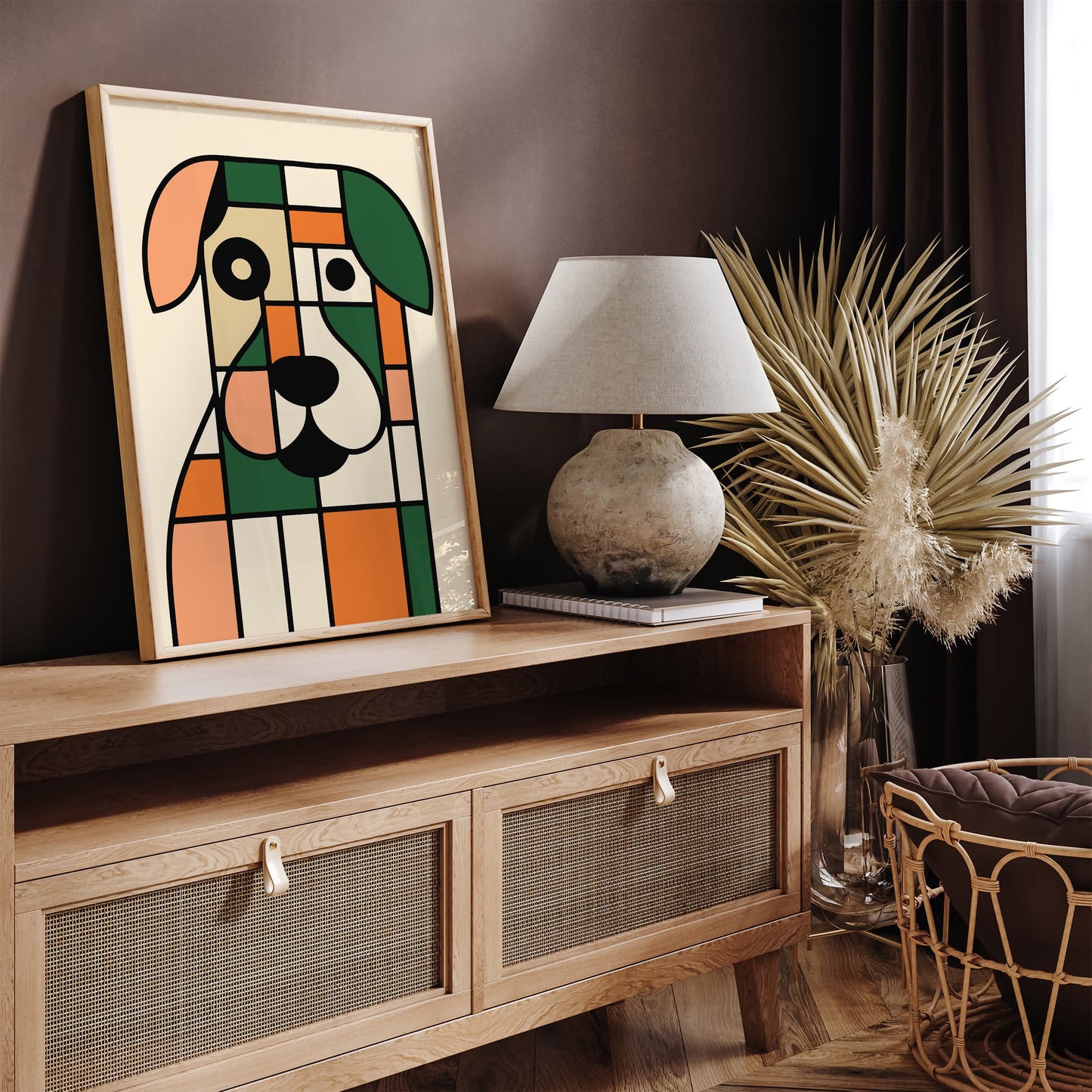 Bauhaus Dog Poster - Modern Minimalist Animal Wall Art