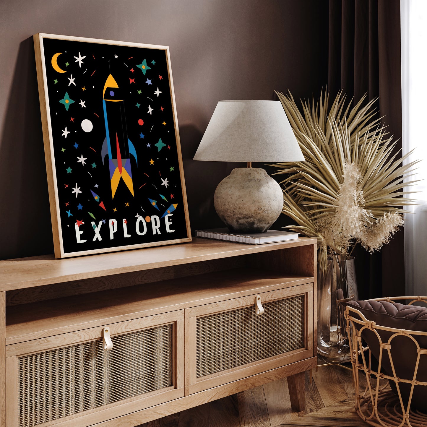 Explore Space Colorful Poster