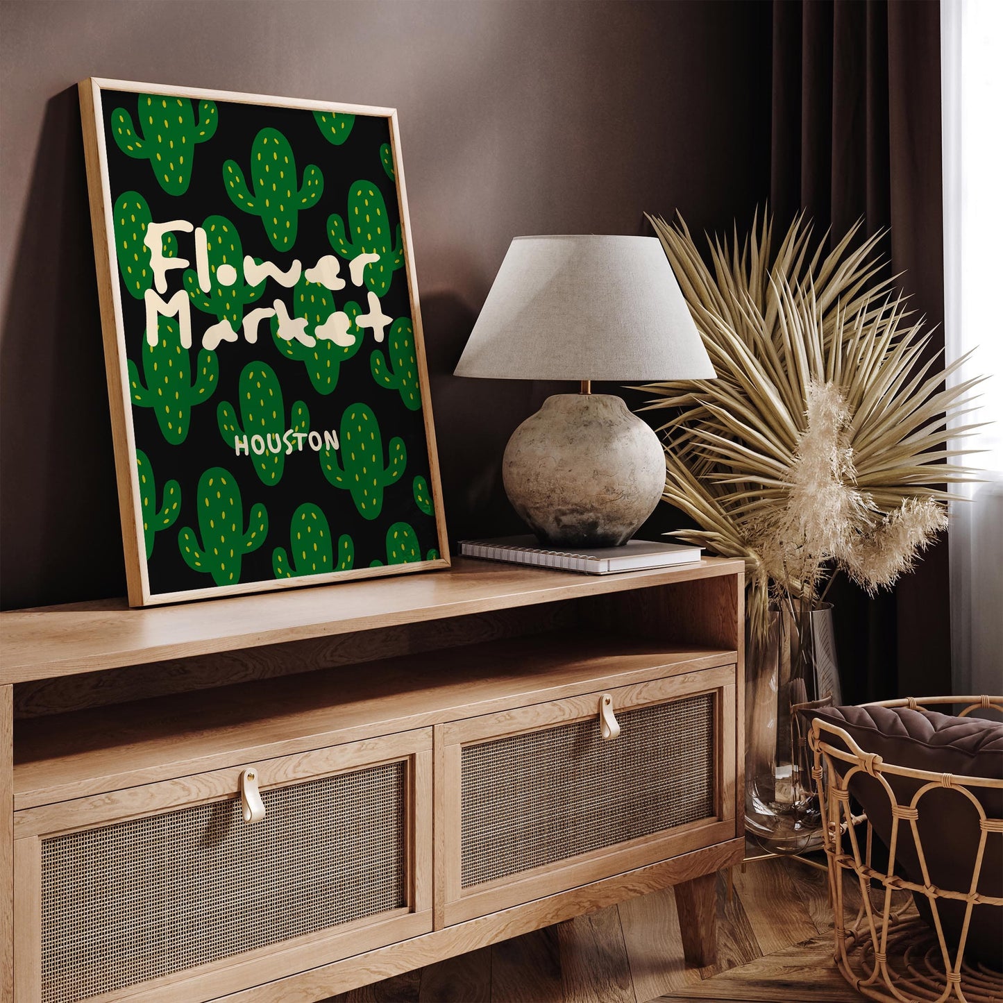 Houston Texas Flower Market Poster