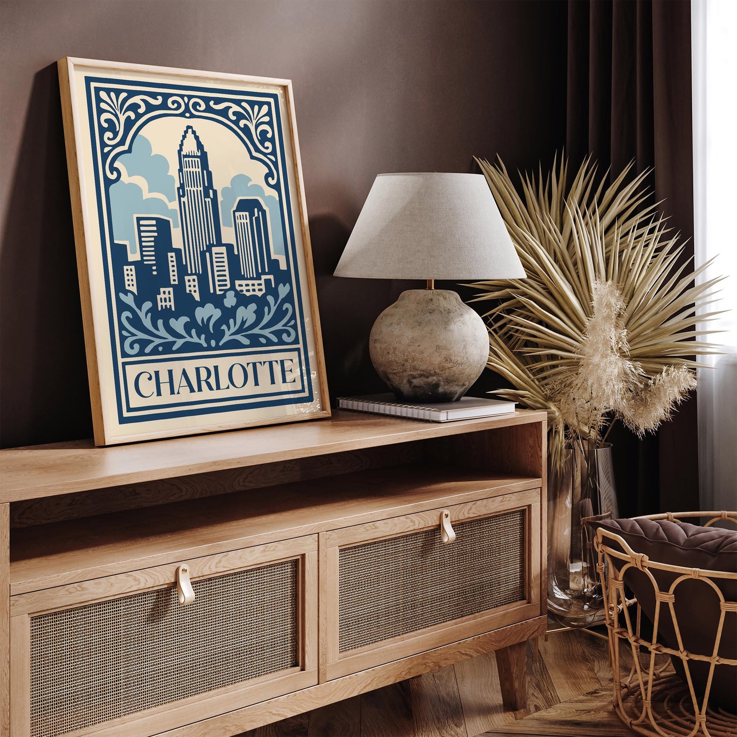 Charlotte, USA Travel Poster – Charlotte Wall Art Print