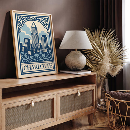 Charlotte, USA Travel Poster – Charlotte Wall Art Print