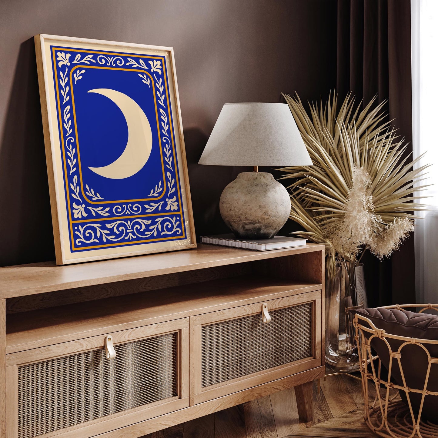 Blue Moon Rococo Art Print Poster