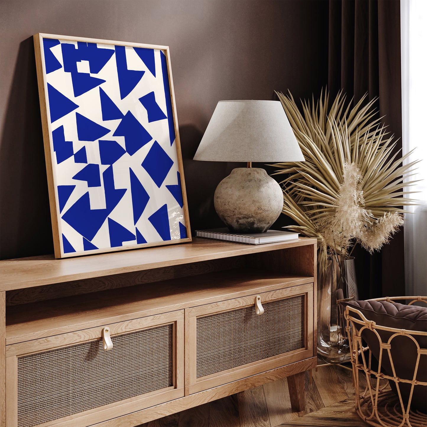 Blue Geometric Abstract Wall Art 2024