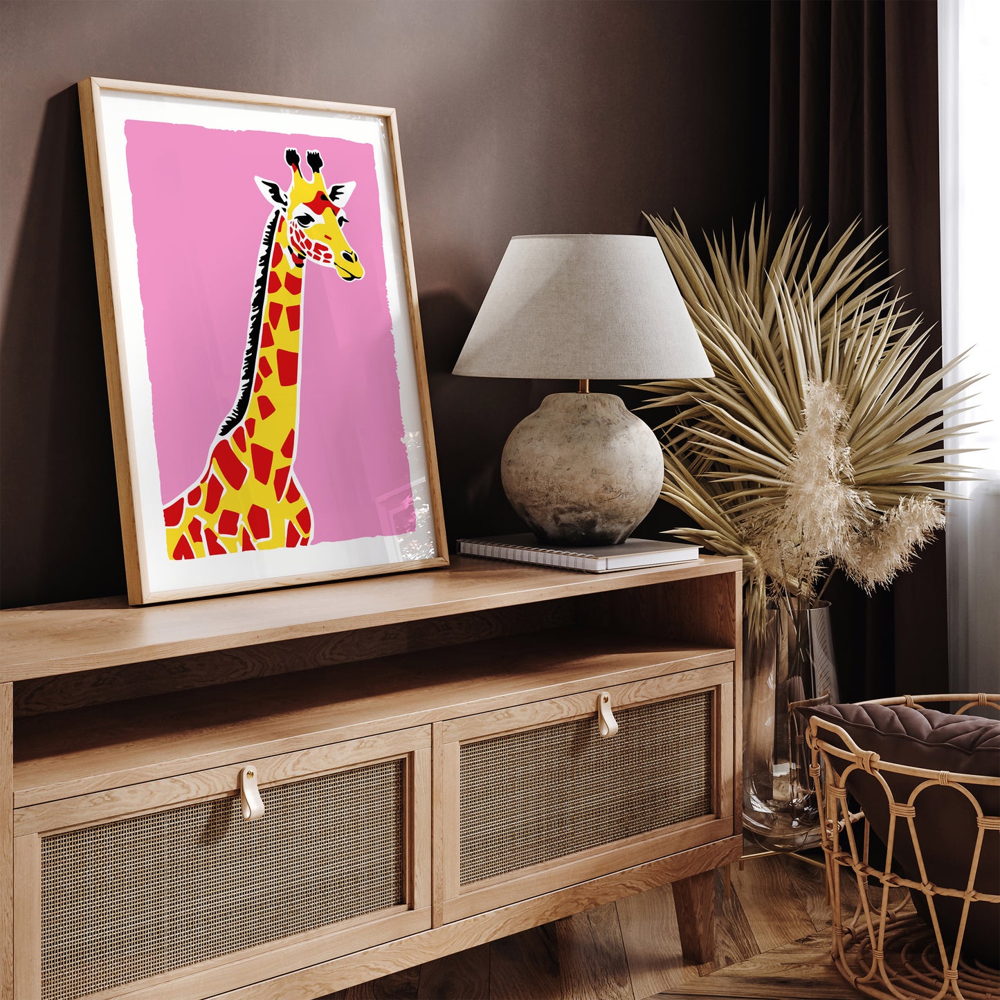 Cute Giraffe Pink Poster