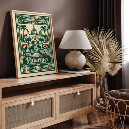 Palermo Art Deco Travel Poster – Wall Art Print