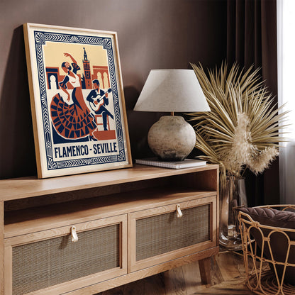 Seville Flamenco Retro Music Art Poster