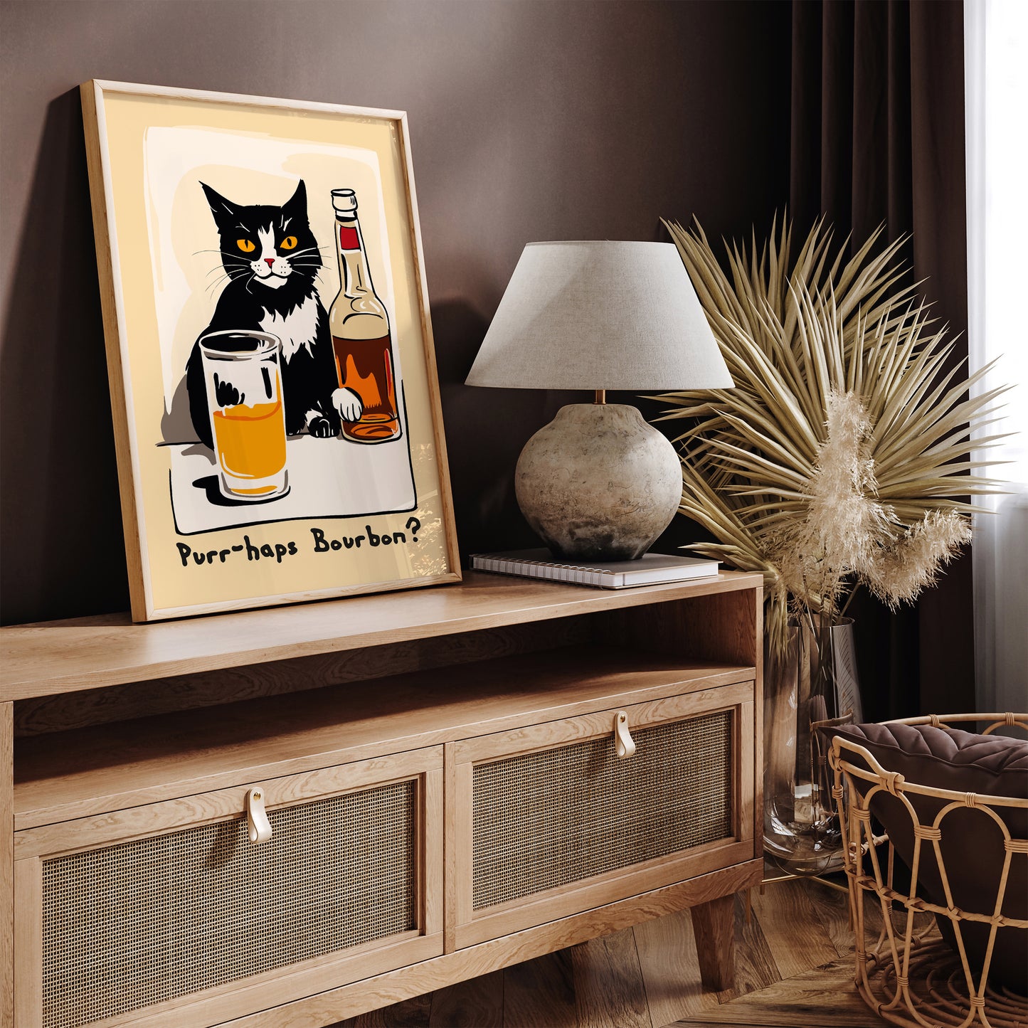 Funny Bourbon Cat Poster