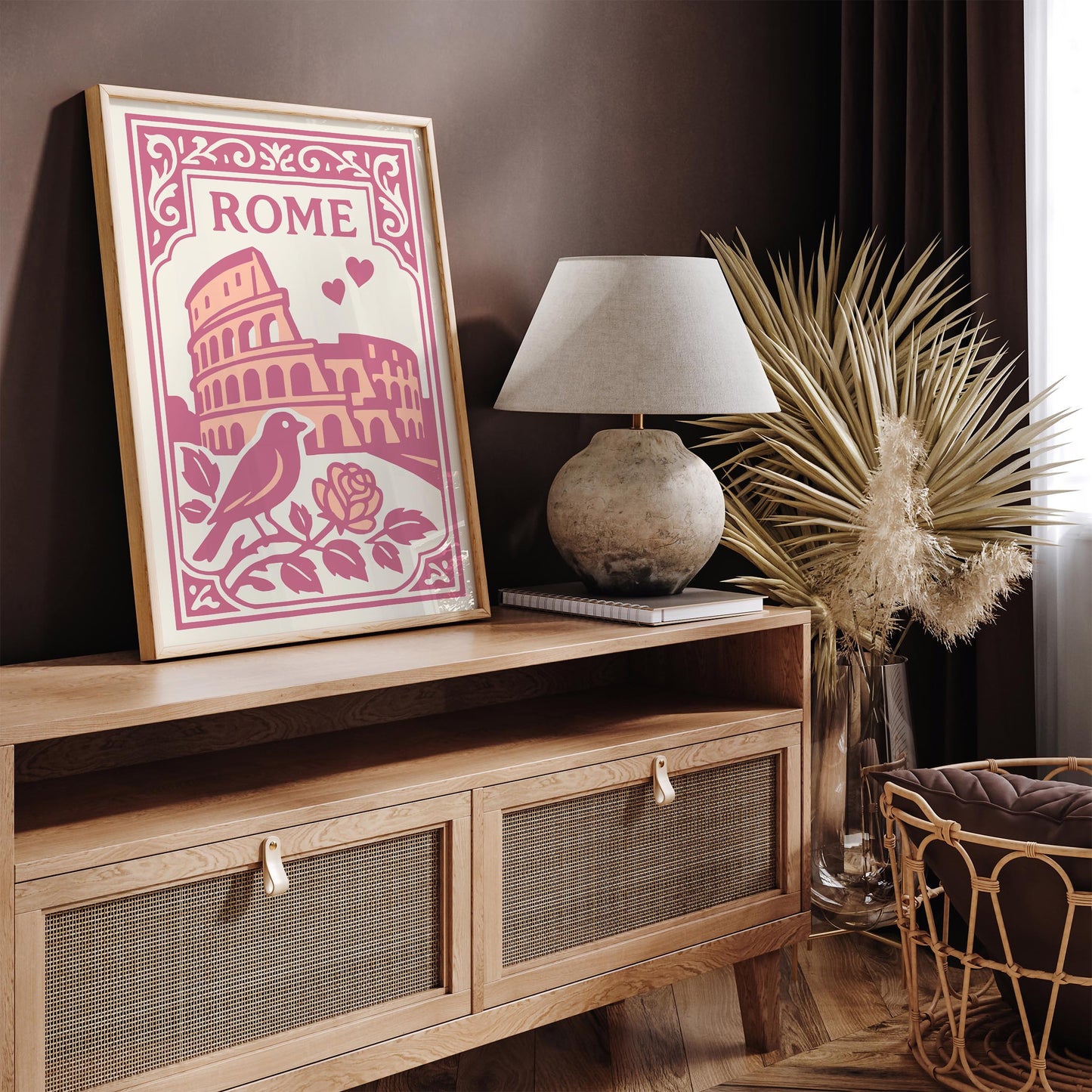 Rome Italy Poster - Valentines Day Wall Art Print