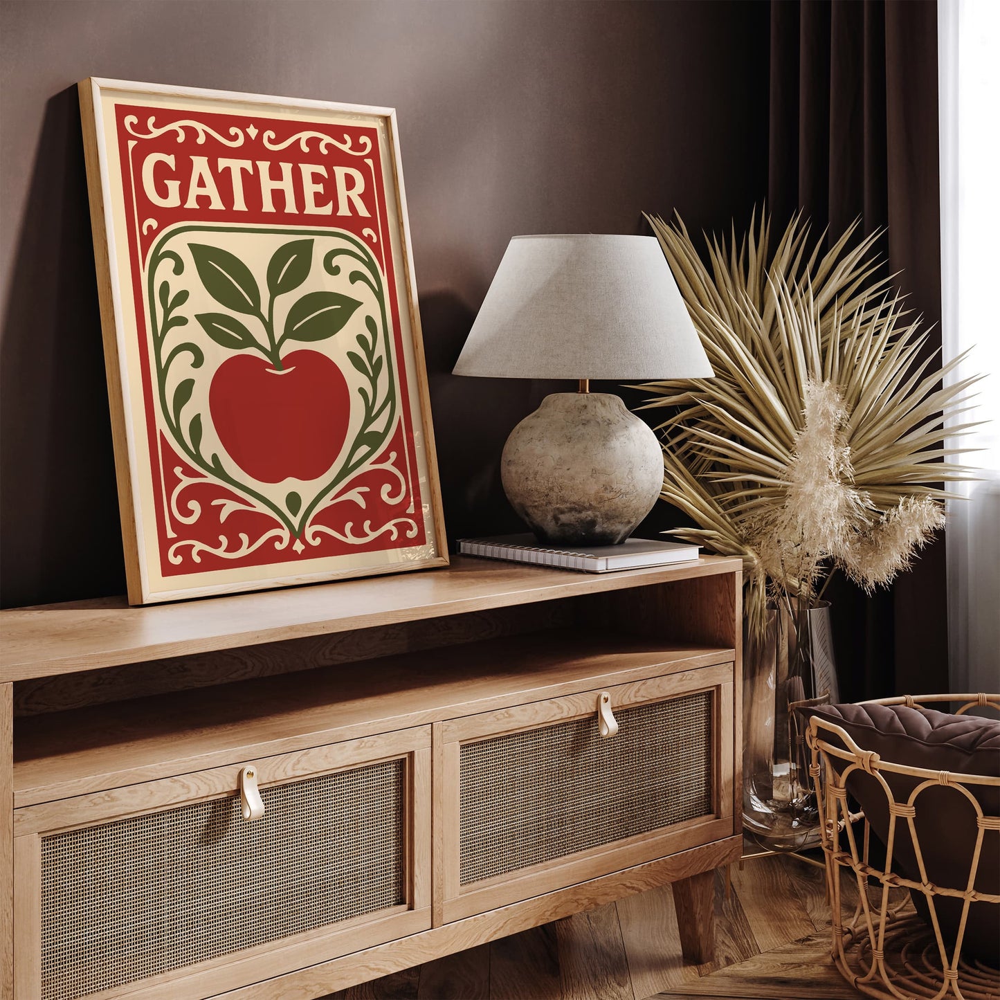 Gather Art Print - Kitchen Quote Poster