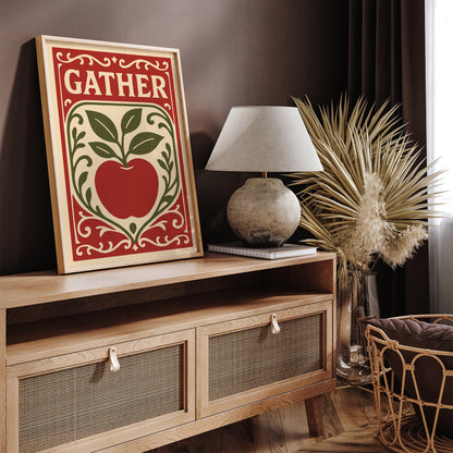 Gather Art Print - Kitchen Quote Poster