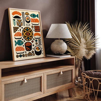 Bohemian Abstract Sushi Wall Art Print