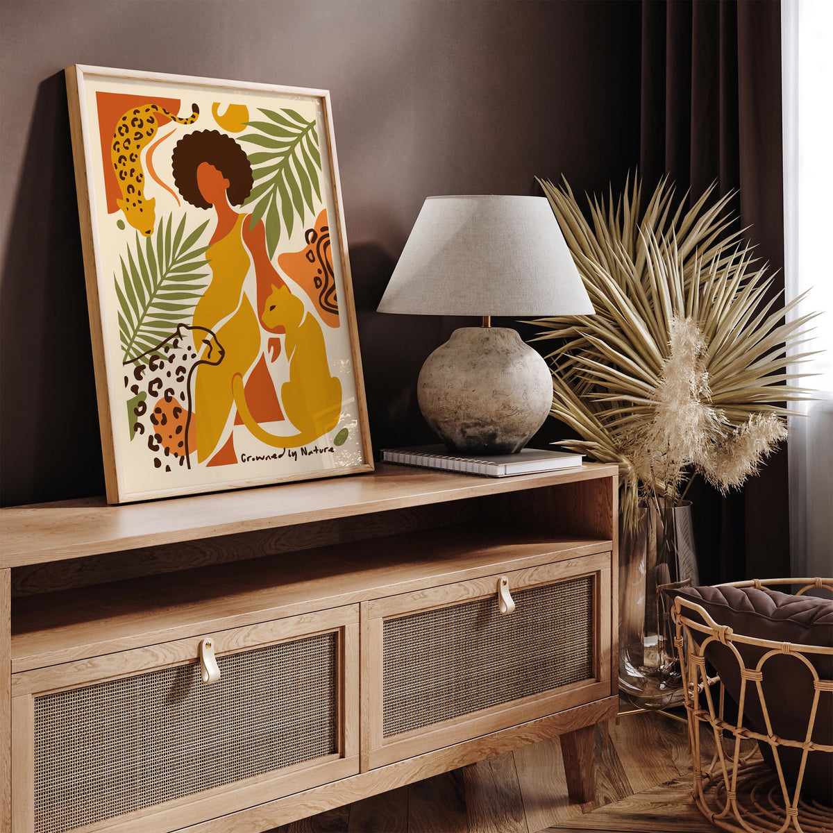 Afrohemian Nature Woman Art Poster