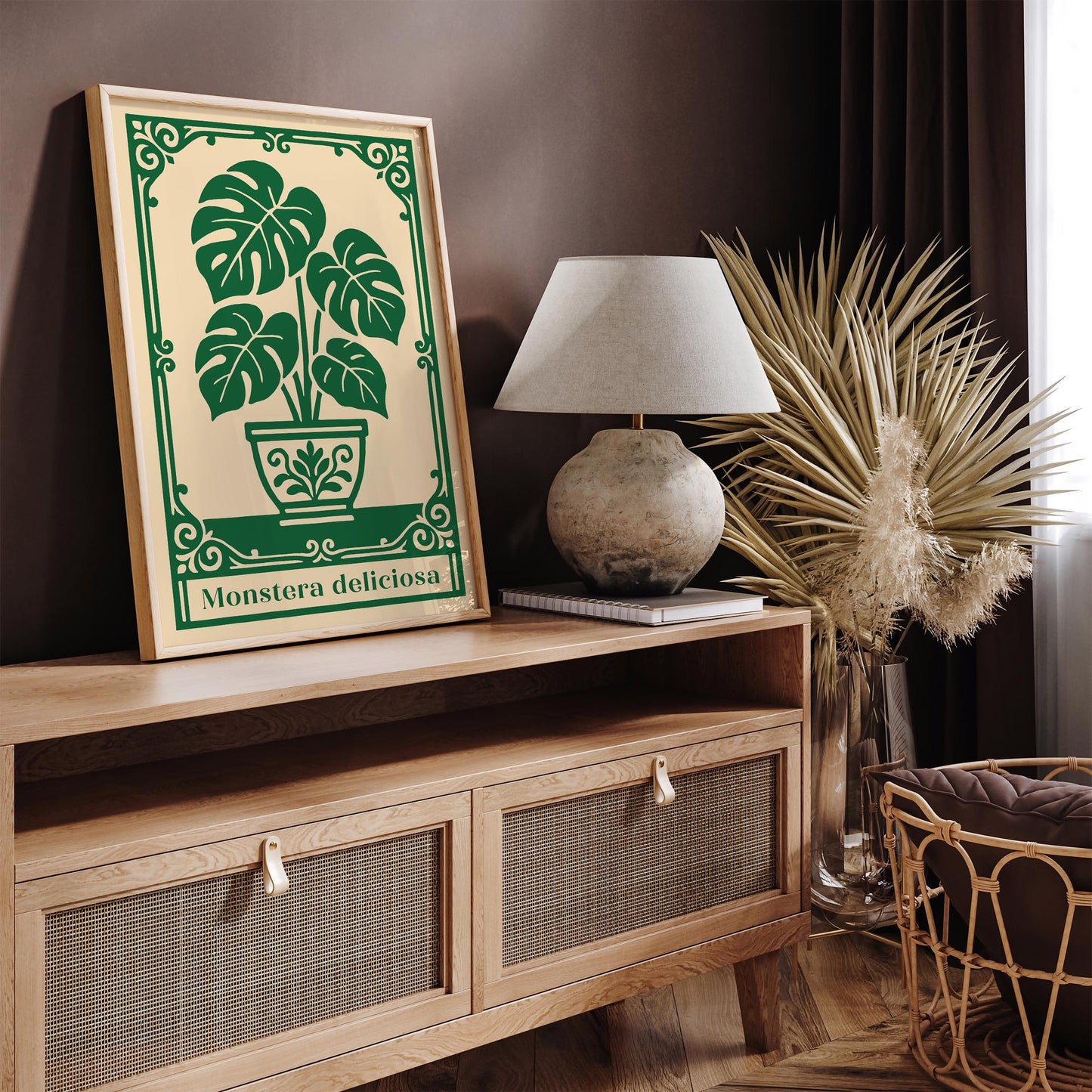 Monstera Deliciosa Poster - Green Plant Wall Art