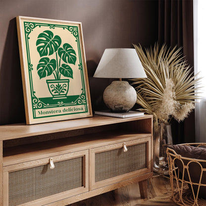 Monstera Deliciosa Poster - Green Plant Wall Art