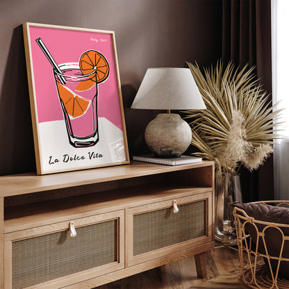 La Dolce Vita Pink Drink Poster