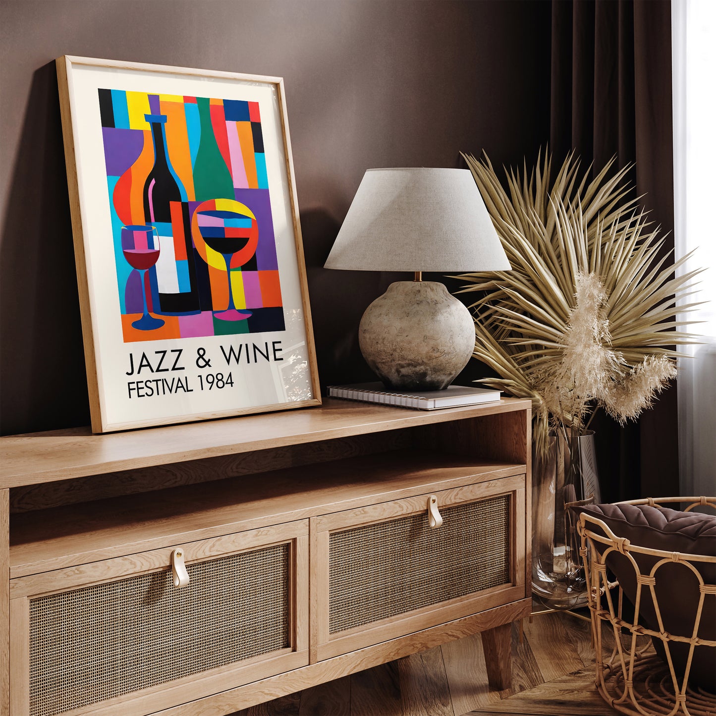 Jazz and Wine Colorful Wall Art