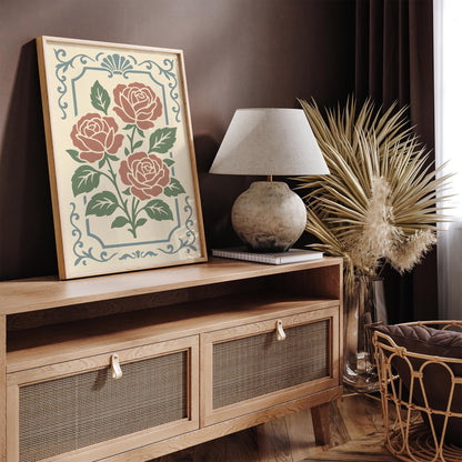 Pastel Roses Print - Château Core Home Decor