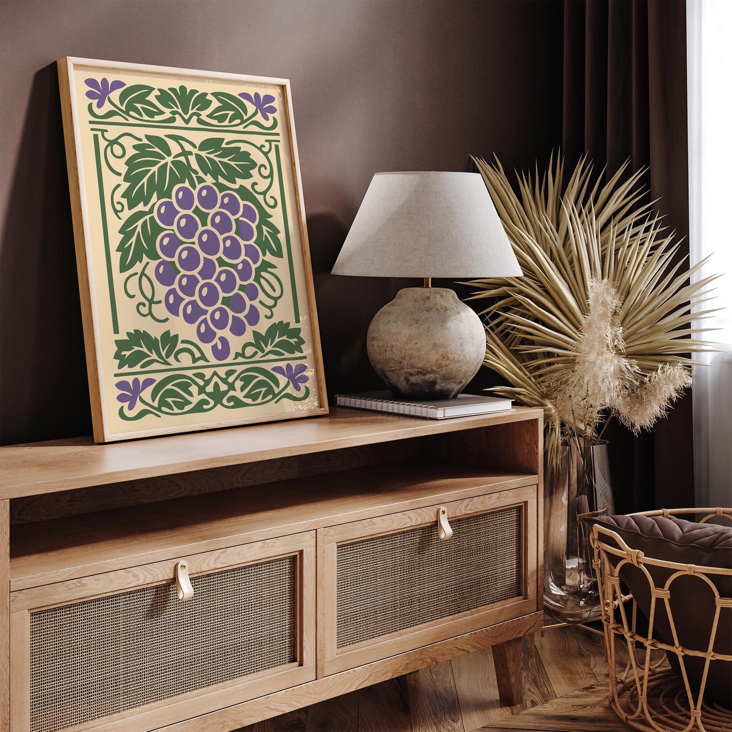 Grapes Poster – Vintage Kitchen Wall Art