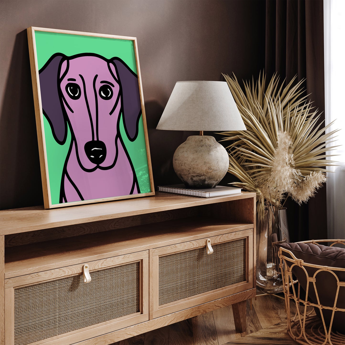 Illustrated Dachshund Poster Print