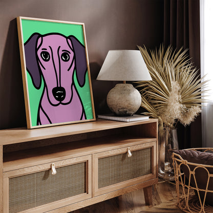 Illustrated Dachshund Poster Print