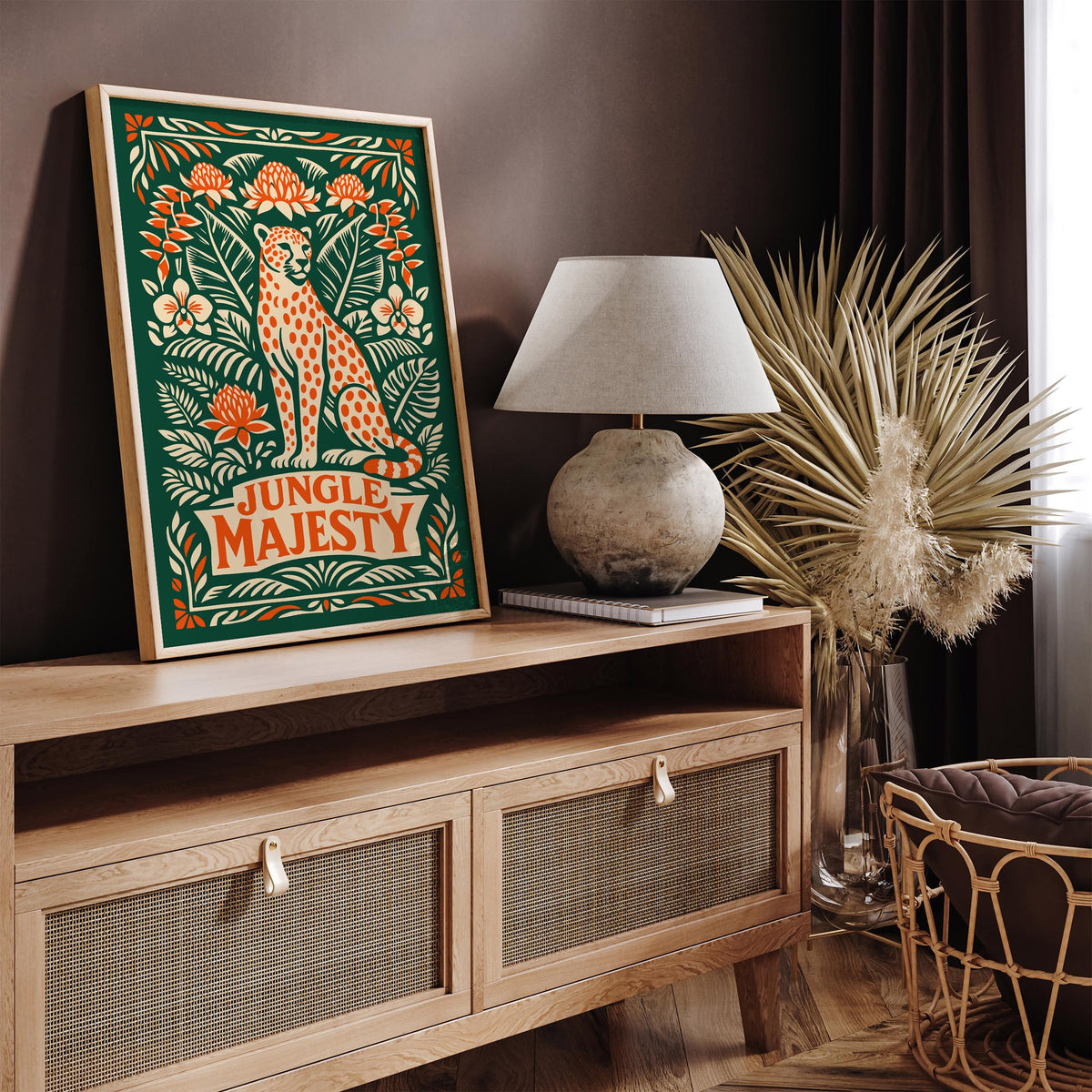 Jungle Cheetah Wildlife Art Poster