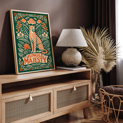 Jungle Cheetah Wildlife Art Poster