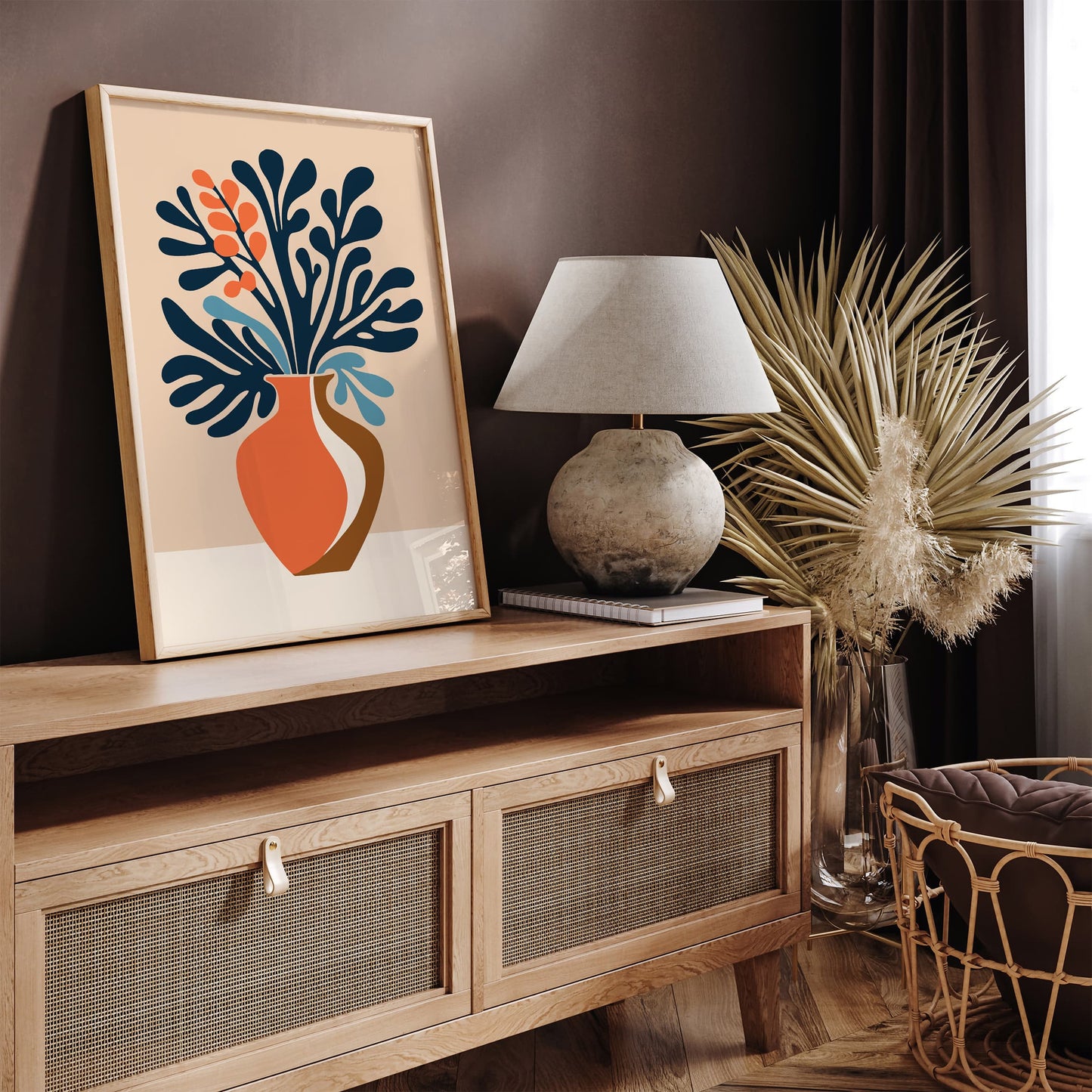 Bohemian Floral Wall Art - Matisse Inspired Print