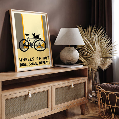 Motivational Cycling Cat Poster