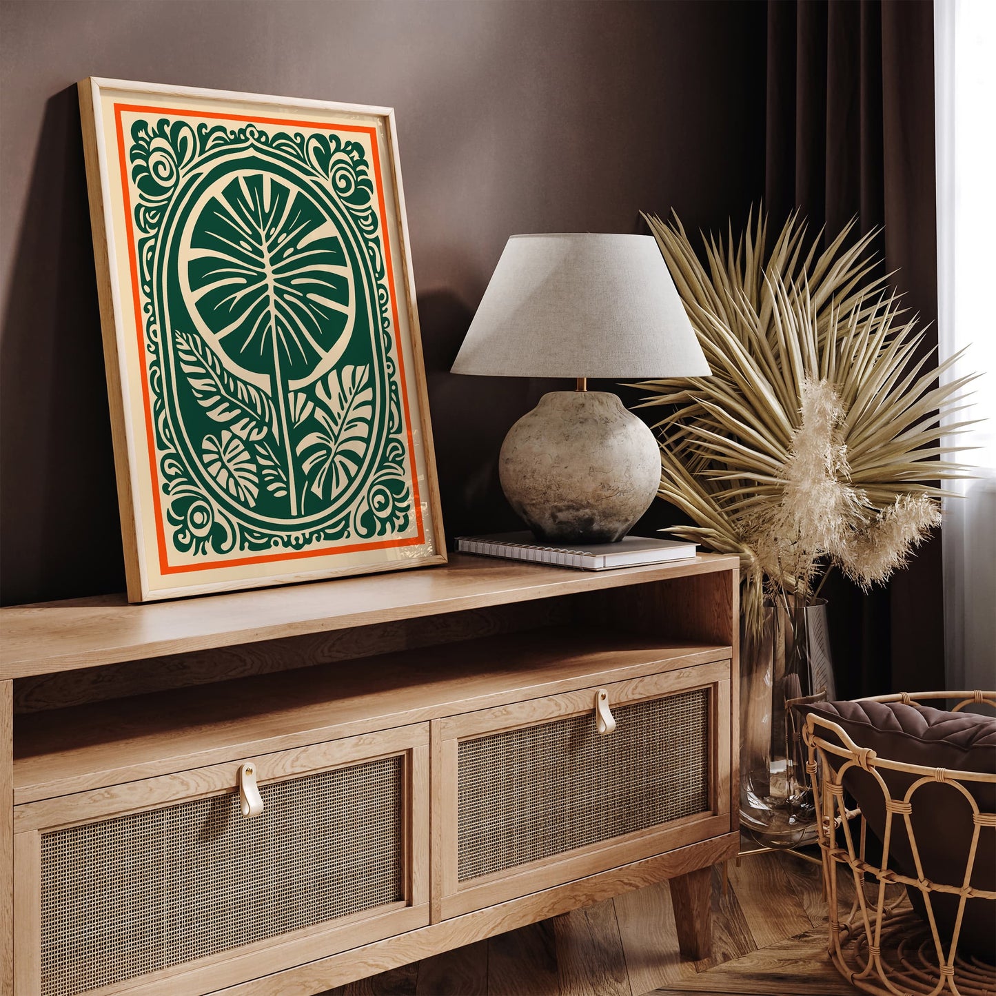 Retro Cut Outs Monstera Leaves Poster