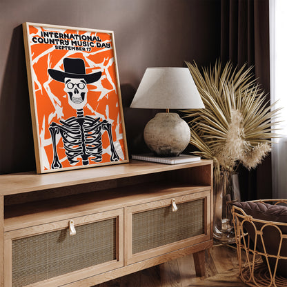 Country Music Day Skeleton Poster