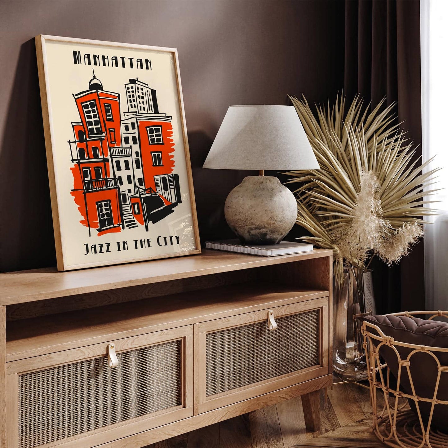 Manhattan Jazz in the City Retro Music Poster