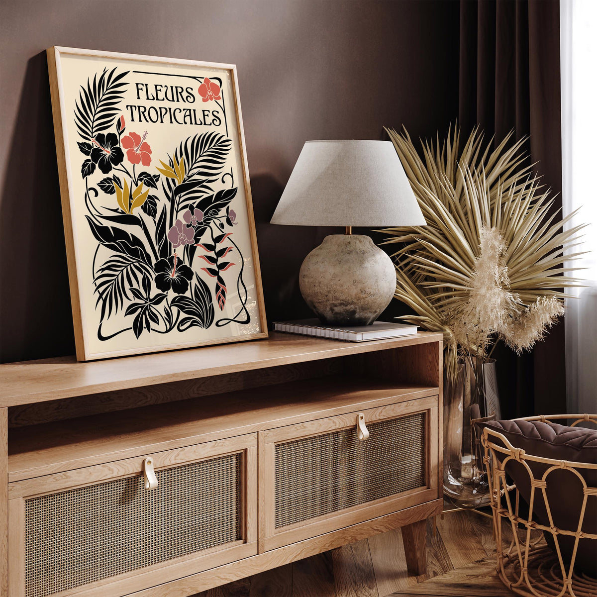 Tropical Flowers Botanical Poster