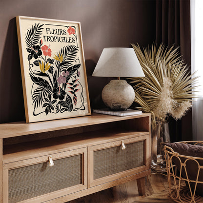 Tropical Flowers Botanical Poster