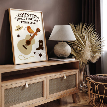 Country Music Festival Poster - Tennessee Art Print
