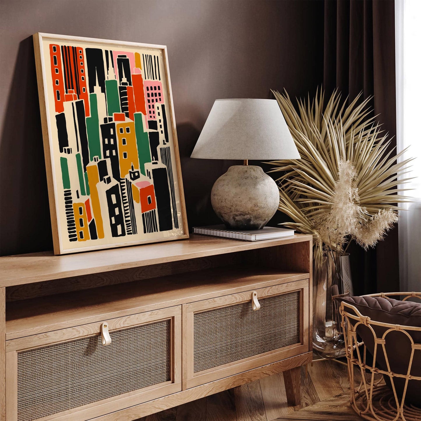 Abstract Retro NYC Buildings Poster