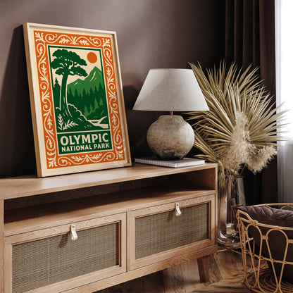 Olympic National Park Poster – Nature Landscape Wall Art Print