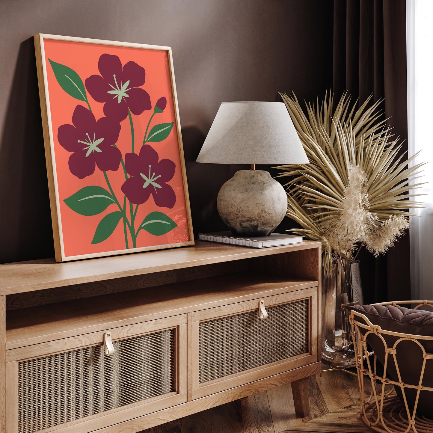 Azalea Flowers Poster - Colorful Bohemian Wall Art Print